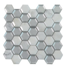 Hexagon Stone Edge Polishing Cold Spray Glass Marble Mosaic Tile